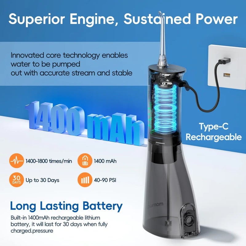 Mornwell Water Flosser and Electric Toothbrush Combo,2-1 Oral Clean Kit, 5-Speed Sonic Electric Toothbrush&4-Speed Portable Water Flosser - Image 3