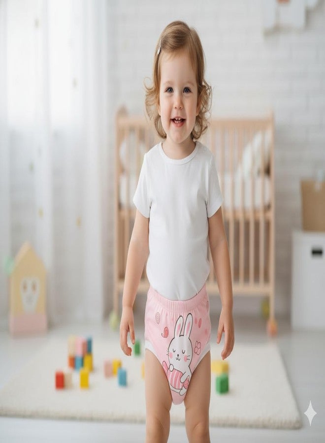 Dharmnirdosh Baby Girls Diaper Pants,Potty Training Panties/Padded Underwear | Soft, Washable & Reusable Cotton Nappies (4, Multicolor, 1-2 Years) - Image 3