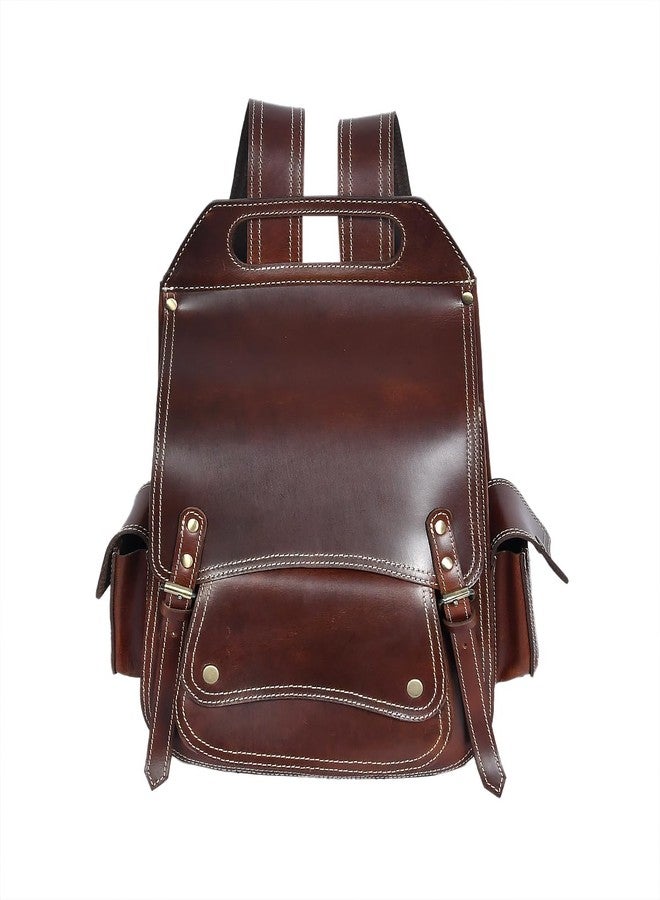 Celtic Handcrafted Full-Grain Leather Vintage Backpack with Adjustable Straps - Unisex Travel & Outdoor Bag - Image 1