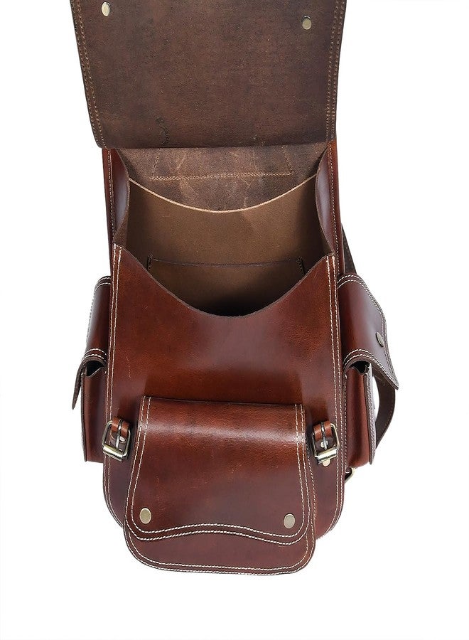 Celtic Handcrafted Full-Grain Leather Vintage Backpack with Adjustable Straps - Unisex Travel & Outdoor Bag - Image 4