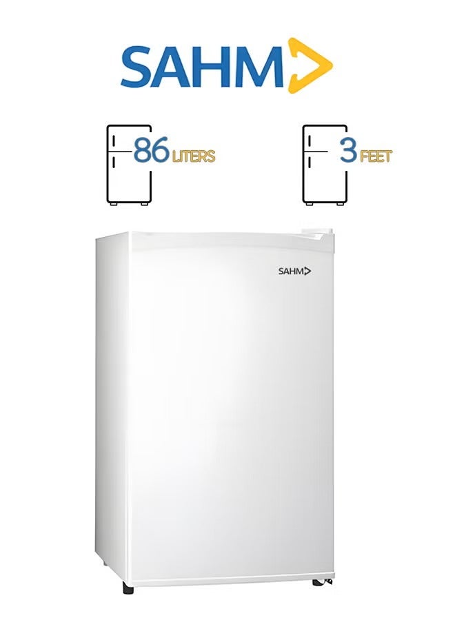 سهم ثلاجة ذات باب واحد سعة 86 لترًا بتبريد مباشر/ثلاجة صغيرة لإزالة الجليد/تبريد سريع مع التحكم في درجة الحرارة/أرفف سلكية/سلة باب شفافة، ومساحة إضافية ونضارة تدوم طويلاً مع إضاءة داخلية - ضمان لمدة عامين - Image 1