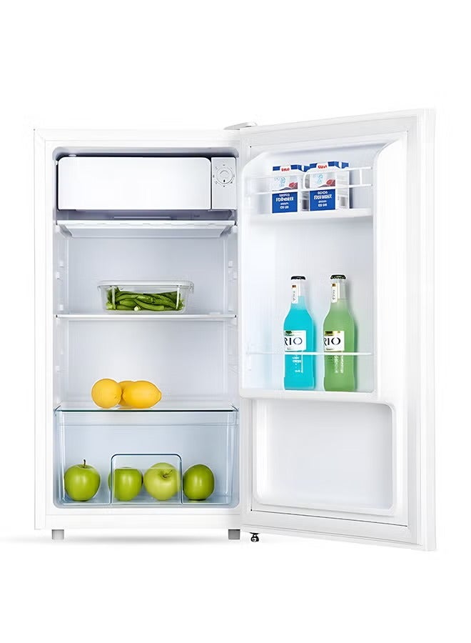 سهم ثلاجة ذات باب واحد سعة 86 لترًا بتبريد مباشر/ثلاجة صغيرة لإزالة الجليد/تبريد سريع مع التحكم في درجة الحرارة/أرفف سلكية/سلة باب شفافة، ومساحة إضافية ونضارة تدوم طويلاً مع إضاءة داخلية - ضمان لمدة عامين - Image 5