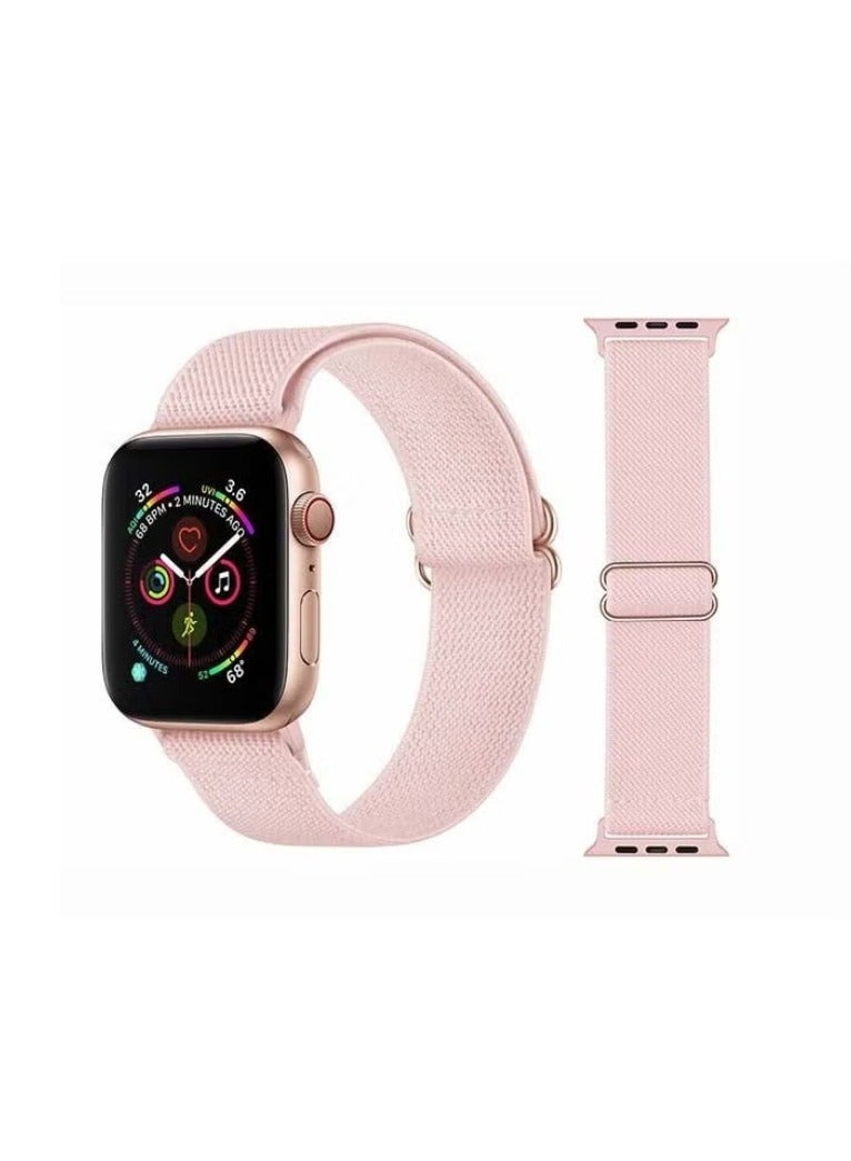vesus Solid Adjustable Braided Solo Band for Apple Watch Series 6/SE/5/4/3/2/1 40/38mm Pink