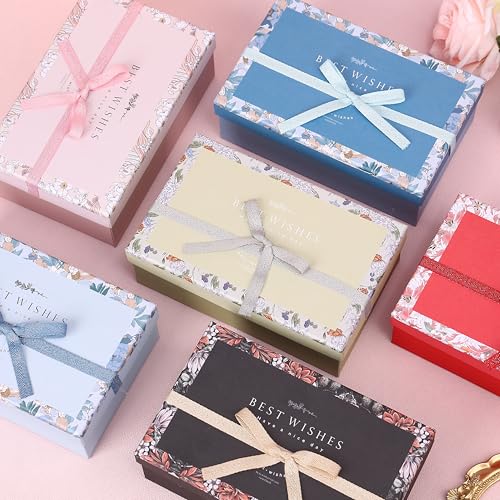 HOME ELEMENTS 3 Pcs Best Wishes Luxury Gift Boxes Set With Bow, Decorative Present Boxes,Bridesmaid Box For Hampers, Birthdays, Weddings & Events, Special Occasions (Royal Blue),Cardboard, Paper - Image 4