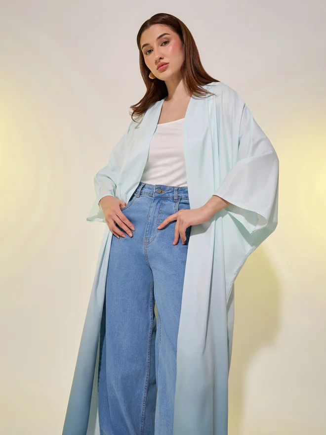 تايك تو Take Two Ombre Batwing Sleeve Maxi Kimono