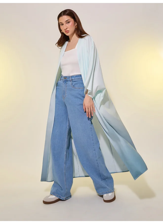 تايك تو Take Two Ombre Batwing Sleeve Maxi Kimono