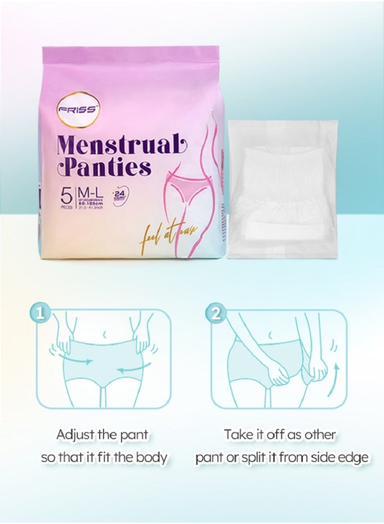 FRISS 25-Pack XL Overnight Period Panties – 100% Leak-Proof Menstrual Underwear for Women, All-Night Comfort & Total Protection - Image 4