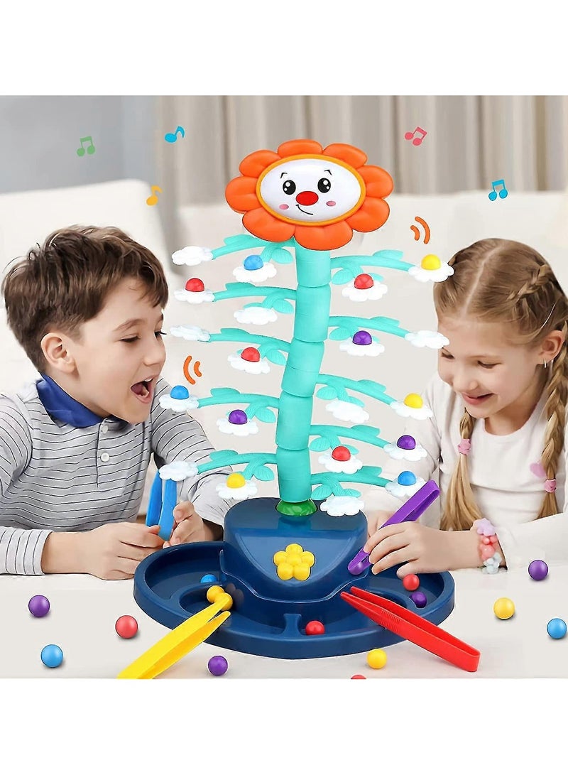 يونيكبيبي لعبة توازن دوار الشمس الكهربائية للأطفال، لعبة تعليمية تفاعلية مع خرز مضيء، تنمية المهارات الحركية والتنسيق البصري، نشاط داخلي جماعي لتنمية الدماغ للأطفال، لعبة STEM ممتعة - Image 1