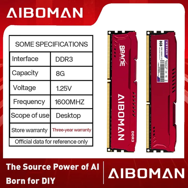 DDR3 Desktop RAM 8GB 1600MHz Memory Module - Image 2