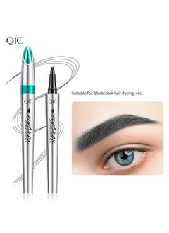 Liquid Eyebrow Pen with 4 Micro-Fork Tips, Waterproof Smudge-proof Brow Pencil, for Natural Looking Eyebrow Makeup, Black