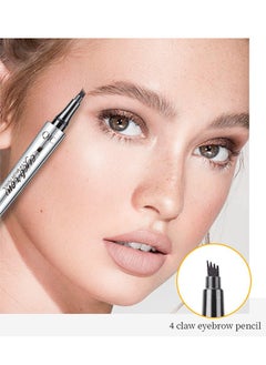 QIC Liquid Eyebrow Pen with 4 Micro-Fork Tips, Waterproof Smudge-proof Brow Pencil, for Natural Looking Eyebrow Makeup, Black  - Image 2