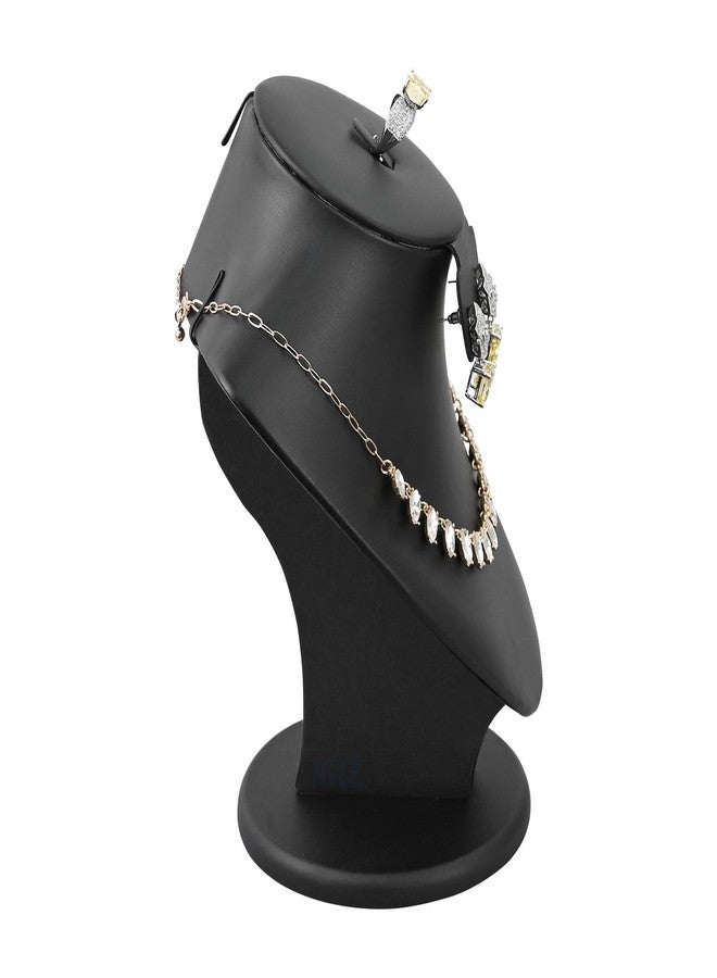 MOOCA 3 Pcs Set Black PU Faux Leather Combination Display Jewelry Stand Bust for Necklaces, Earrings, Rings, Jewelry Display For Vendors - Image 5