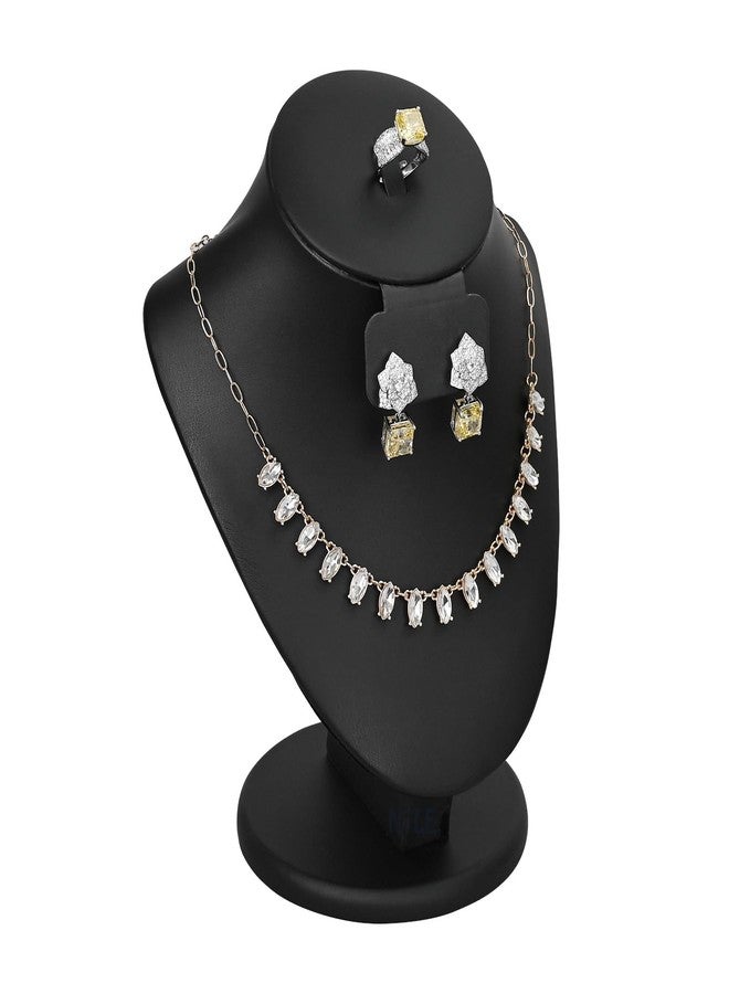 MOOCA 3 Pcs Set Black PU Faux Leather Combination Display Jewelry Stand Bust for Necklaces, Earrings, Rings, Jewelry Display For Vendors - Image 3