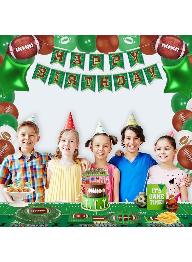 LKITMIUT 160 Pack Football Party Supplies Football Party Decorations Sports Birthday Party Decorations Tailgate Party Decor Touchdown Tableware Set - Football Paper Plates, Football Napkins, Forks Serves 40 - Image 3