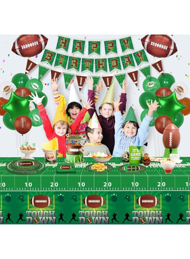 LKITMIUT 160 Pack Football Party Supplies Football Party Decorations Sports Birthday Party Decorations Tailgate Party Decor Touchdown Tableware Set - Football Paper Plates, Football Napkins, Forks Serves 40 - Image 2