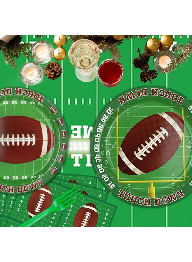 LKITMIUT 160 Pack Football Party Supplies Football Party Decorations Sports Birthday Party Decorations Tailgate Party Decor Touchdown Tableware Set - Football Paper Plates, Football Napkins, Forks Serves 40 - Image 5