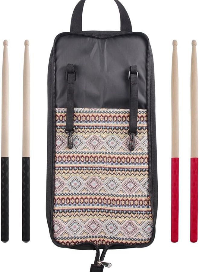 Black Portable Drum Stick Bag Case With 5A Drumsticks Percussion Music Accessories Organizer - Image 1