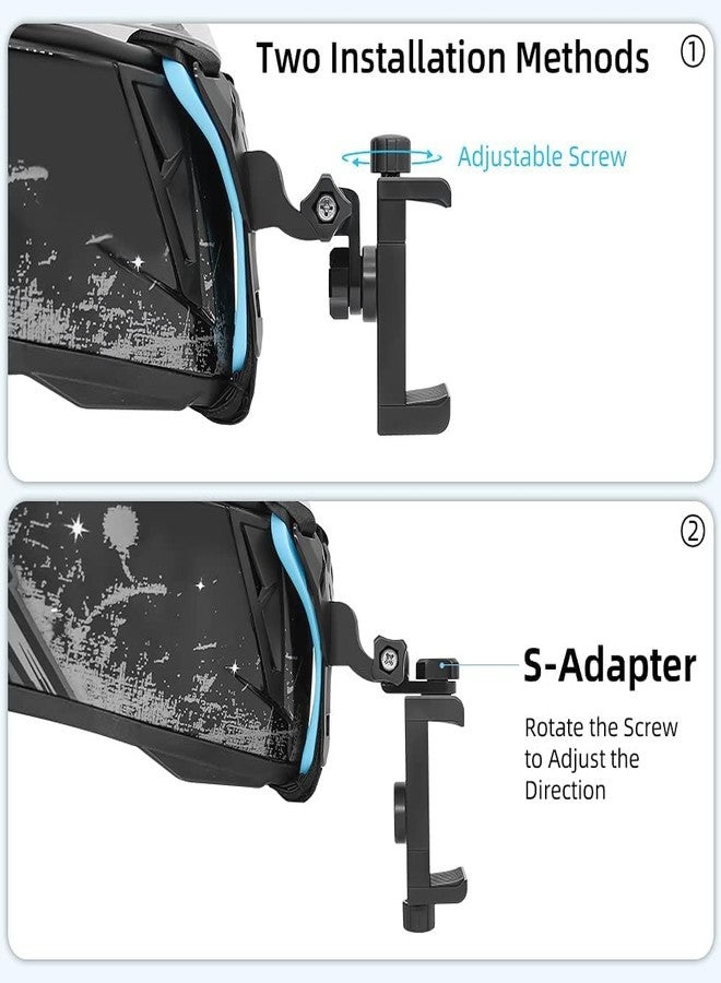 Speeqo Multipurpose Helmet Chin Strap Mount with Mobile Holder Clip & Screw Compatible with All Smart Phones (Black Blue) - Image 5