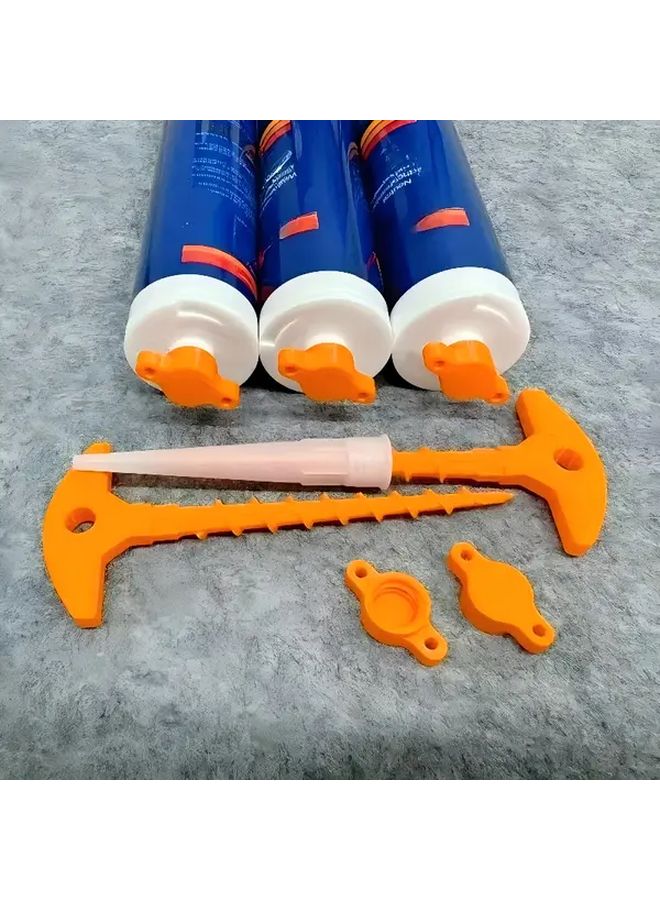 2pcs Set 3D Printed Seal Caps Caulking Gun Nozzle Unclogger Leak Proof Quick Dry Tube Plugs - Image 2