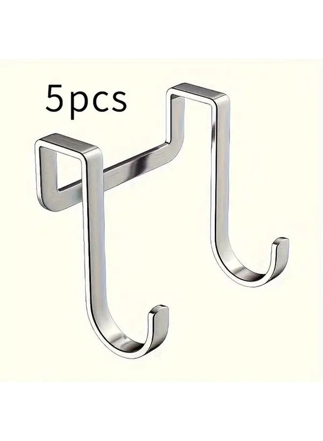 2pcs S Shape Stainless Steel Hooks No Drill Heavy Duty Door Hooks Multi Functional - Image 4