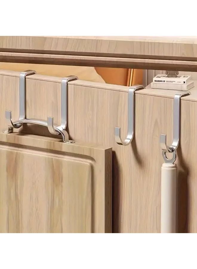 2pcs S Shape Stainless Steel Hooks No Drill Heavy Duty Door Hooks Multi Functional - Image 3