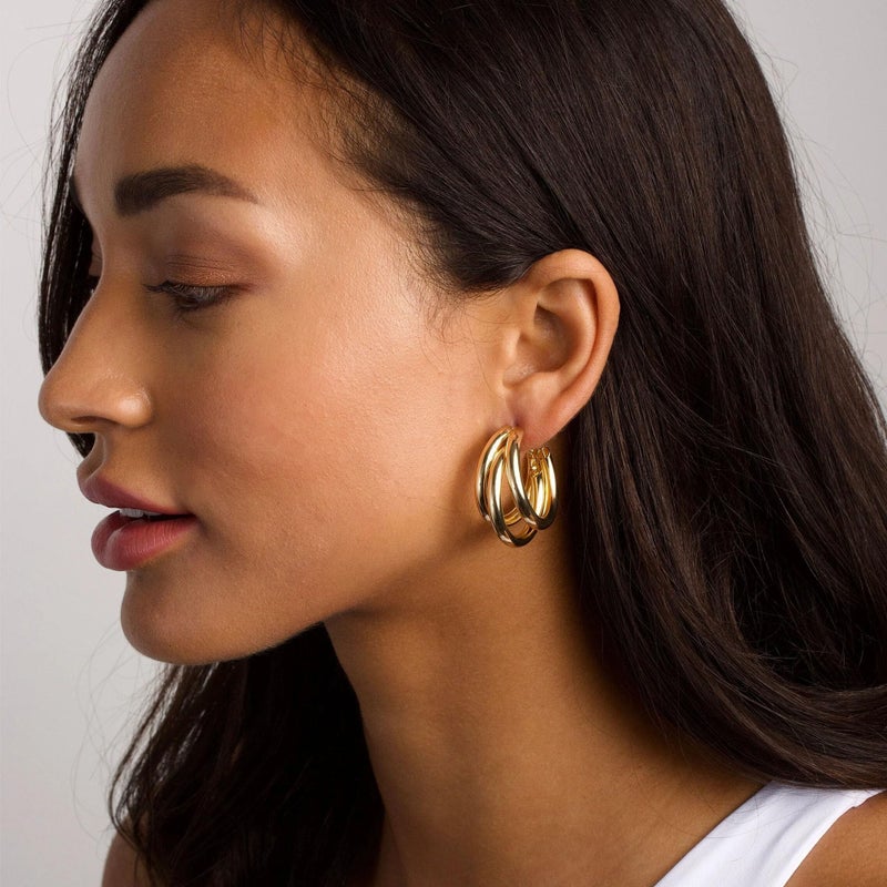 YEEZII Gold Hoop Earrings Set for Women, 18 Pairs Hypoallergenic Small Big Open Pearl Hoops Earring Multipack, Gold Huggie Hoop Earrings for Women Trendy Jewelry - Image 2