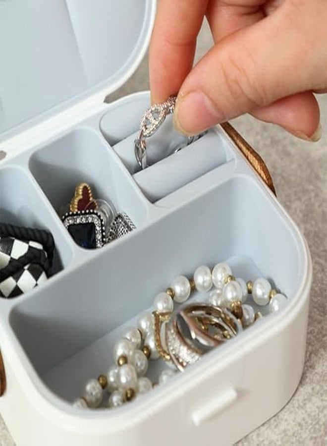 Flygon Mini Jewellery box Storage Case - Portable Travel Jewellery Organizer with Multiple Compartments for Earrings, Necklaces, and Accessories - Ideal for Safekeeping jewellery (MULTI COLOUR) - Image 3