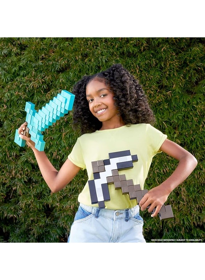 MINECRAFT Diamond Sword Battle Toy, Kid-Sized Accessory for Role-Play & Costumes, Inspired by the Video Game - Image 1