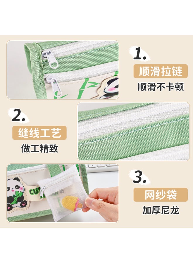 HELPS Cartoon Double-layer Large-capacity Oxford Cloth Pencil Bag For Primary School Students With Good Looks Capibala Pencil Bag Stationery Bag - Image 4