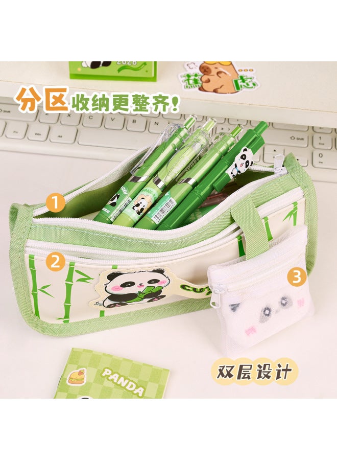 HELPS Cartoon Double-layer Large-capacity Oxford Cloth Pencil Bag For Primary School Students With Good Looks Capibala Pencil Bag Stationery Bag - Image 2