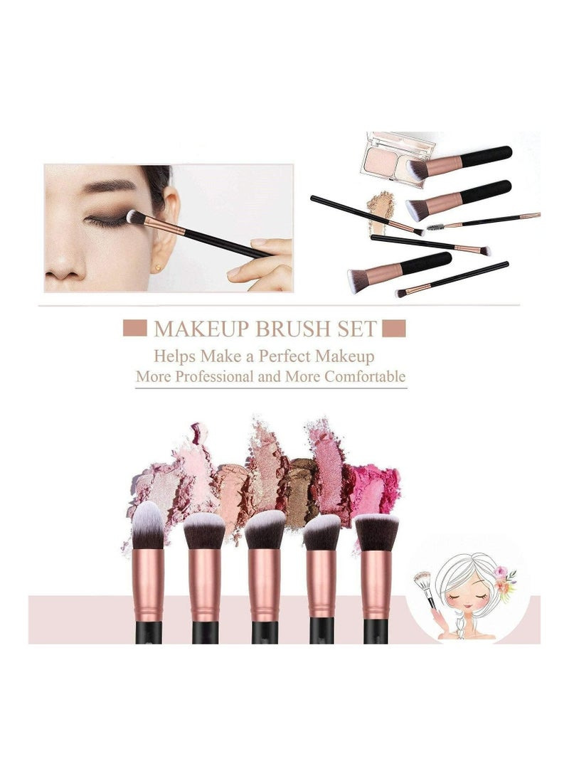 RollsTimi  14-Piece Makeup Multi Use Brush Set Rose Gold/Black - Image 3