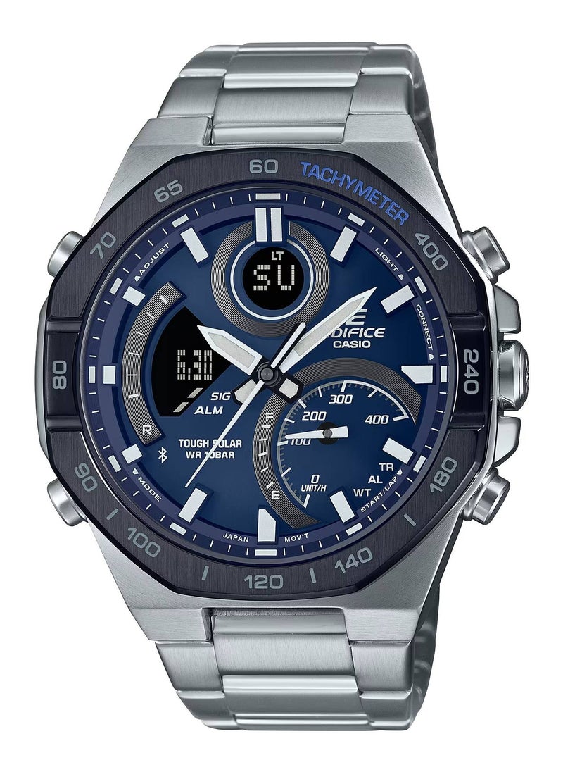 CASIO - Edifice Analog-Digital Stainless Steel Men's Watch ECB-950DB-2ADF - Image 1