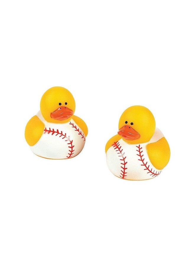 Fun Express Mini Baseball Rubber Ducks (Set Of 24) Party Supplies And Favors  - Image 2