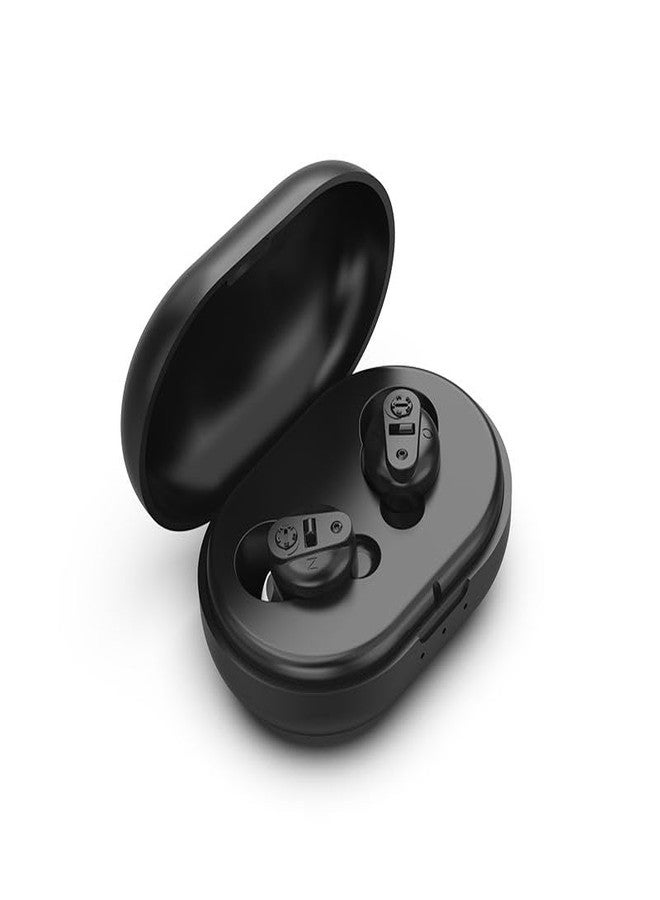 HP SOUND PLUS HEARING AID GM 901 Wireless Ear Bud Sound Enhancement Amplifier Hearing Aid Suitable for upto 65% Hearing Loss for Left & Right Ear Both Side (BLACK) - Image 1