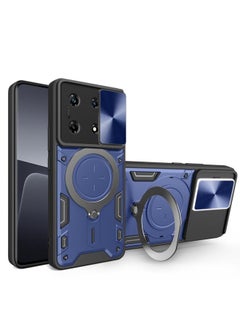 Case Cover For Infinix Note 30 Pro 4G CD Texture Sliding Camshield Magnetic Holder Phone Case Blue