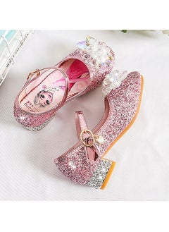 Generic Girls princess shoes new style children's crystal shoes fashionable princess shoes high heel children's shoes little girl performance shoes  - Image 3