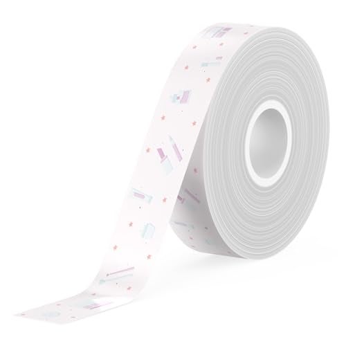 SUPVAN E10 & E11 Label Maker Tape, 0.59in × 19.7ft (15mm × 6m) Genuine Continuous Laminated Thermal Label Tape Refill, Waterproof Oilproof Child-Safe Durable Auto Detect Labels, Black on Cosmetics - Image 1
