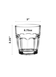 Bormioli Rocco Bormioli Rocco Rock Bar Stackable Juice Glasses - Set Of 6 Dishwasher Safe Drinking Glasses For Soda, Milk, Coke, Beer, Spirits - 6.75oz Durable Tempered Glass Water Tumblers For Daily Use  - Image 2