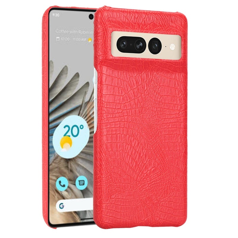 HuHa Case Cover For Google Pixel 7 Pro 5G Shockproof Crocodile Texture PC + PU Case(Red) - Image 1