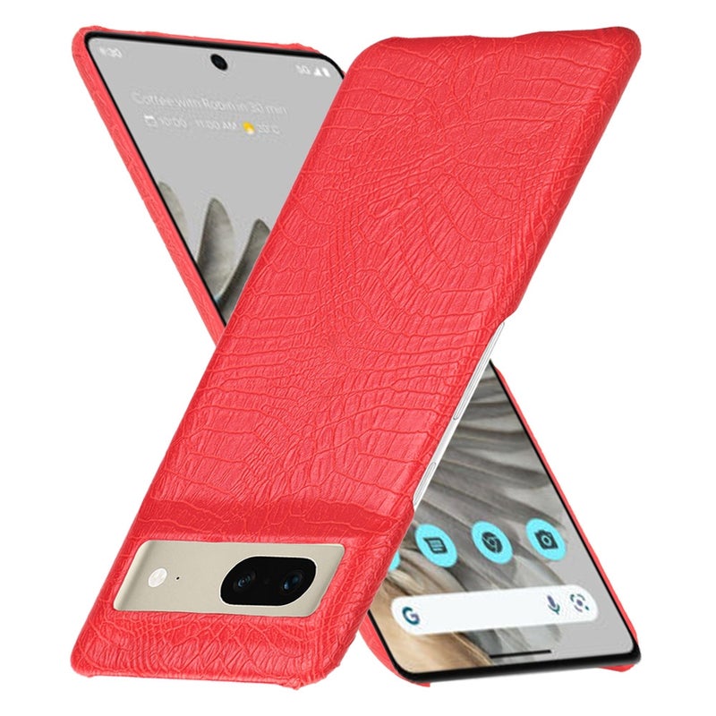 HuHa Case Cover For Google Pixel 7 Pro 5G Shockproof Crocodile Texture PC + PU Case(Red) - Image 2
