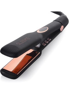 Sleek'e Sleeke Hair Infrared 2 Wide Flat Iron Professional Ceramic TourmalineInfused Titanium Straightener 2inch Black and Rose Gold 