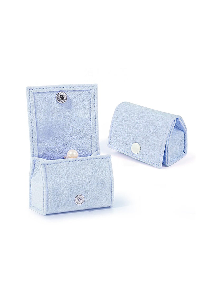 Excefore Velvet Ring Box, Mini Velvet Ring Boxes Blue Rings Bags, Jewelry Pouch for Earrings Rings, Ideal Gift for Women, Girls, Wife, Mom, Daughter, and Friends - Image 1