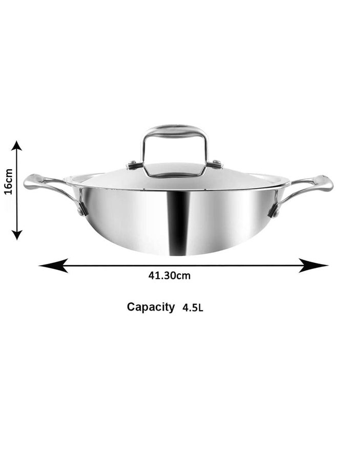 VINOD قدر فينود بلاتينيوم ثلاثي الفولاذ المقاوم للصدأ مع غطاء، 30 سم - Image 3