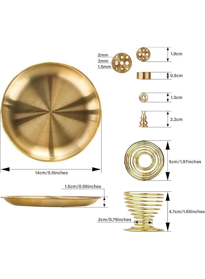 erorex 5 In 1 Incense Burner Palo Santo Holder Sage Holder Incense Holder For Incense Sticks Coil Incense Incense Cones 5.5 Inches Brass Ash Catcher For Meditation Yoga Room - Image 2