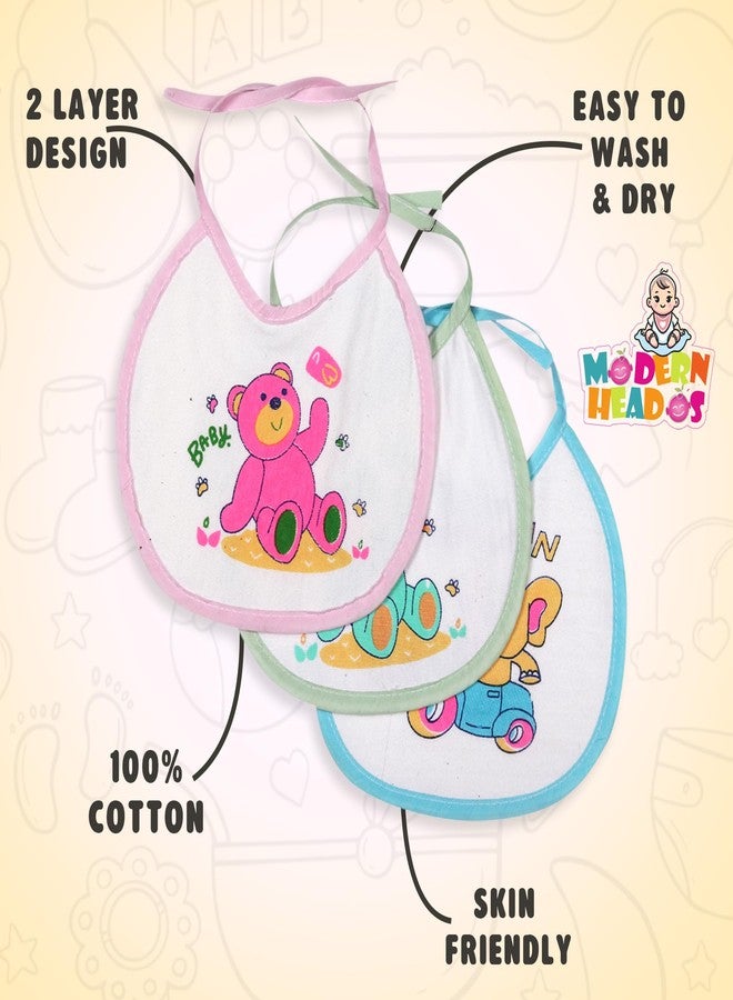 Modern Heados Baby Bibs Pack of 6| Bibs for new born baby Cotton Combo Bibs (Multicolor) (MDBB__13) - Image 4