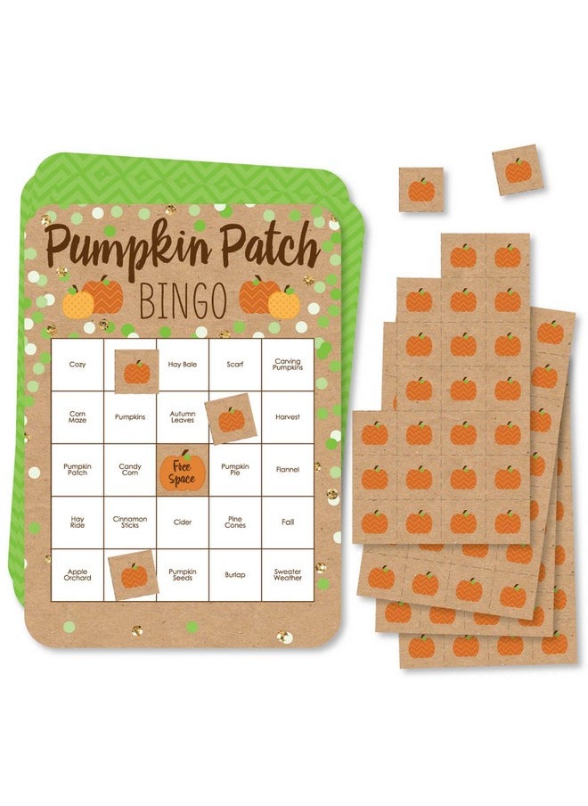 Big Dot of Happiness Big Dot of Happiness Pumpkin Patch - Bingo Cards and Markers - Fall, Halloween or Thanksgiving Party Bingo Game - Set of 18  - Image 1