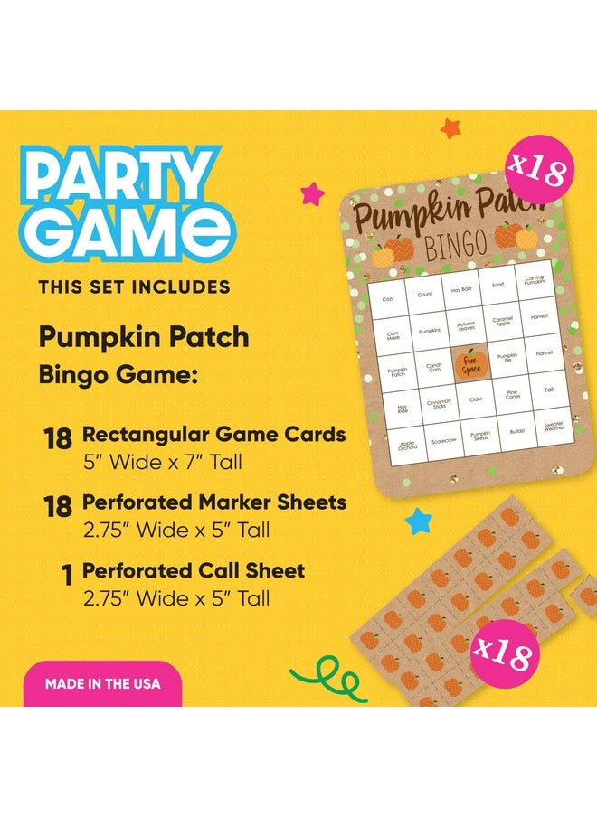 Big Dot of Happiness Big Dot of Happiness Pumpkin Patch - Bingo Cards and Markers - Fall, Halloween or Thanksgiving Party Bingo Game - Set of 18  - Image 2