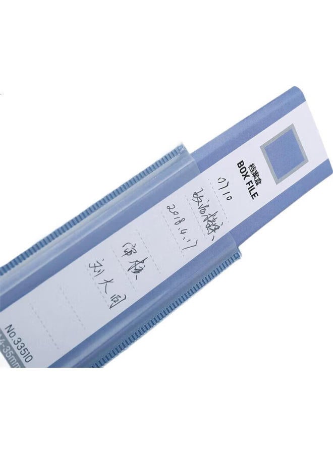 Deli 55Mm Single A4 Velcro File Box, Plastic Document Organizer, Accounting File Storage Box, Office Supplies, 33511, Blue - Image 1