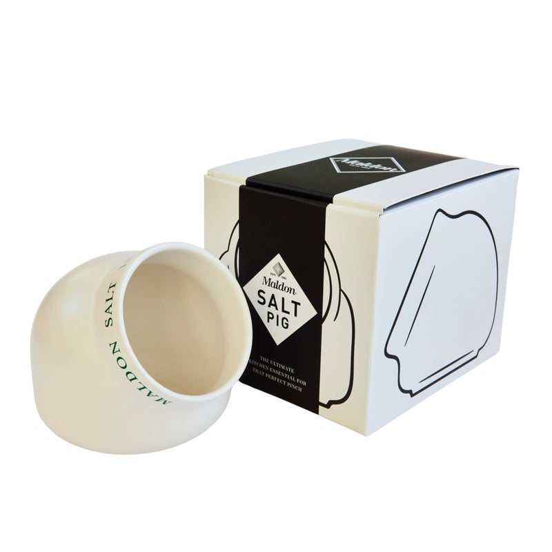 Maldon Salt  Ceramic Salt Pig  Made of Quality Ceramic with a Classic Design  Perfect Addition to The Kitchen or Dining Room  CreamOffWhite
