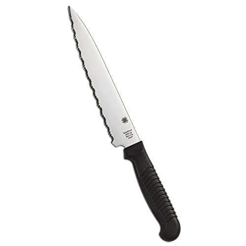 Spyderco Lightweight Kitchen Utility Knife with 6.5" MBS-26 Stainless Steel Blade and Black Polypropylene Plastic Handle - SpyderEdge - K04SBK - Image 1